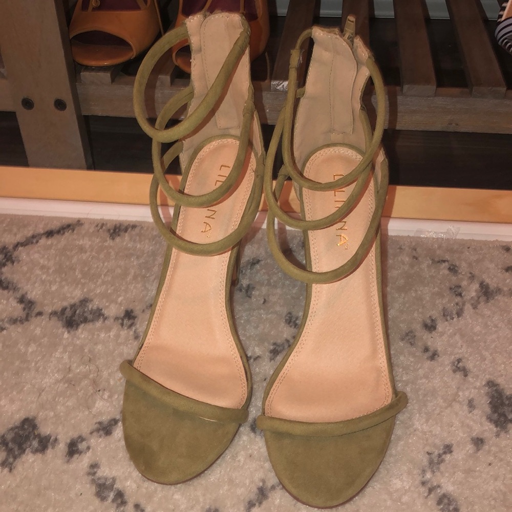 Never worn Olive Heels